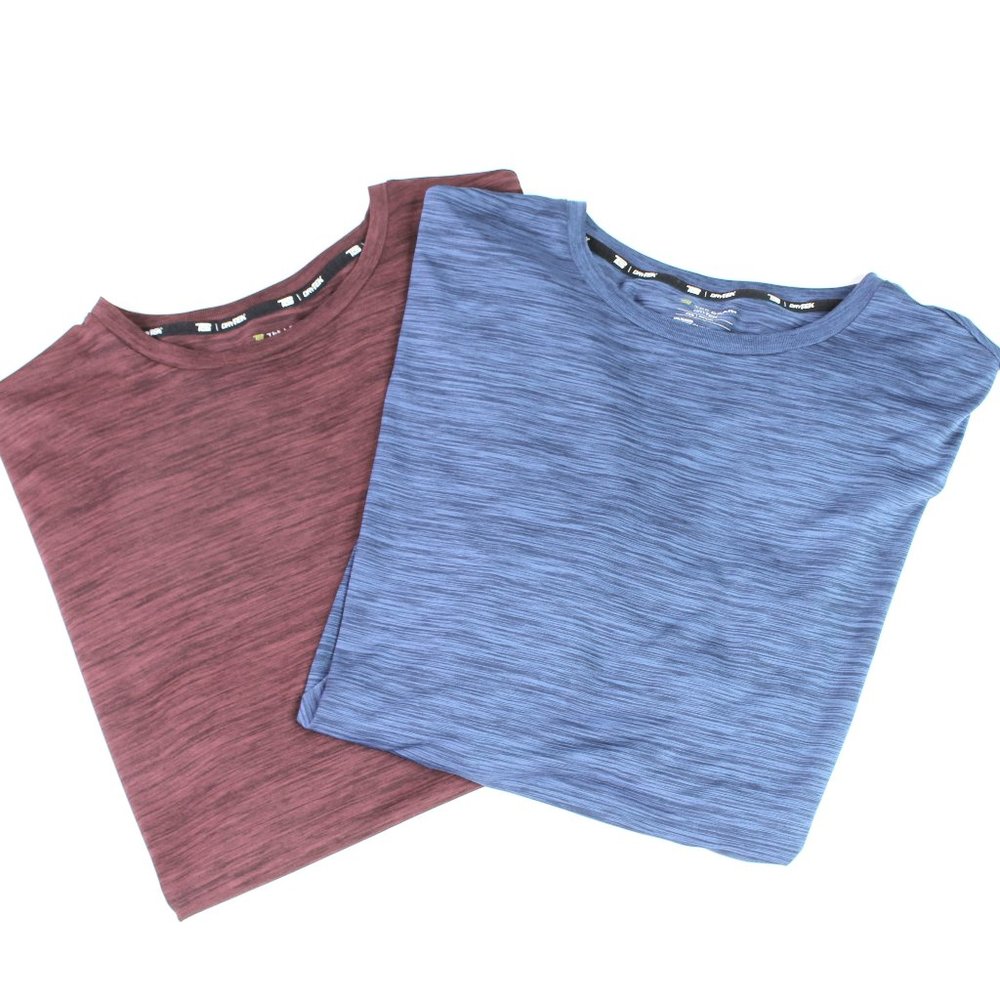 Lot of Two DryTek Short-Sleeved Wicking Fabric 4XB Athletic Shirts Red Blue